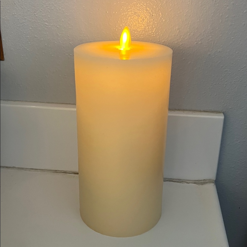 Luminara Real Flame-Effect Flameless LED Large Pillar Ivory Candle